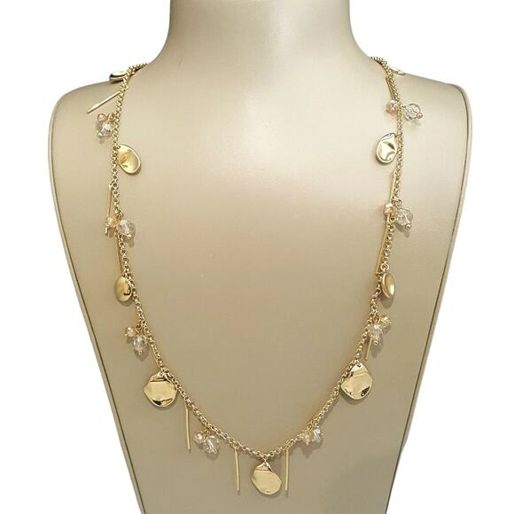 NWT Vera Bradley Petals Cluster Gold Tone Clear Rhinestone Necklace NEW - Picture 5 of 5